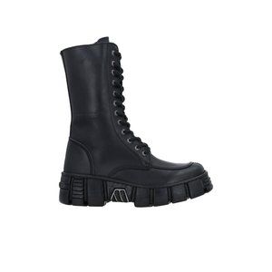 New New Rock Women Leather Boots Black Platform Size 38 8 $344